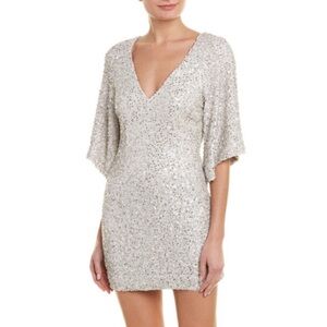 Free People Silver Sequined Mini Dress